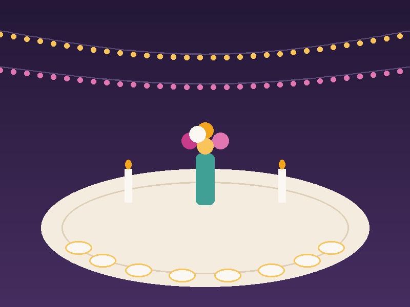 Elegant celebration table setting with florals and candles